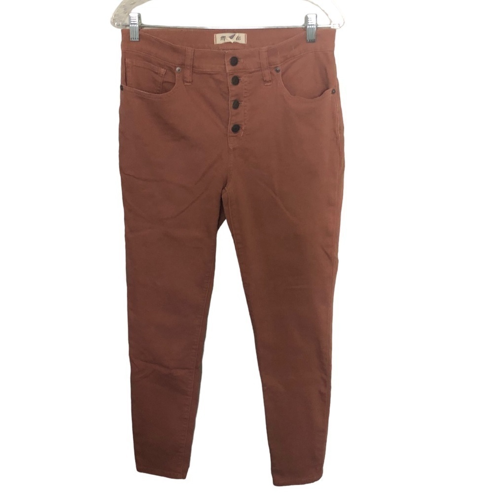 Madewell 9" Mid-Rise Skinny Jeans: Garment-Dyed Button-Front Edition
